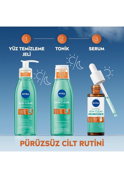 Derma Skin Clear Dengeleyici Ve Sivilce Karşıtı Serum 30ml, Cildi Yatıştırır, Komedojenik Değildir,niasinamid, Hyaluronik Asit, Pro Vitamin B5,yağlı,karma Cilt
