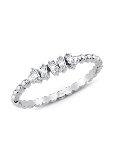 0.13 Ct. Modern Tasarım Baget Pırlanta Yüzük