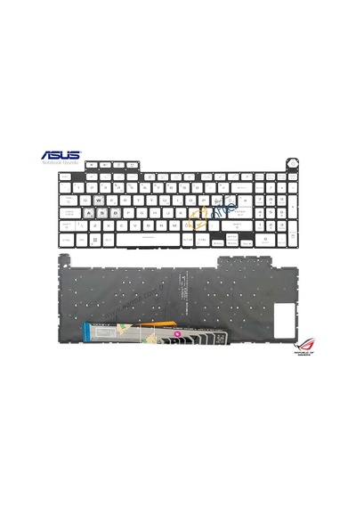 Asus Tuf Gaming F15 Fx507r Notebook Klavyesi, Tuş Takımı Beyaz Tr Rgb Işıklı / Kl1112w