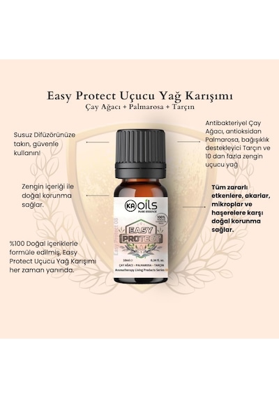 Tr Easy Protect Uçucu Yağ Karışımı 10 Ml Tarçın, Karanfil Ve Okaliptüs Notalı Sıcak Ve Dengeli Aromaterap Diğer