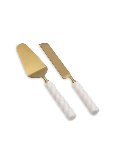 The Mia Column Pasta Servis Takımı 2 Parça Gold