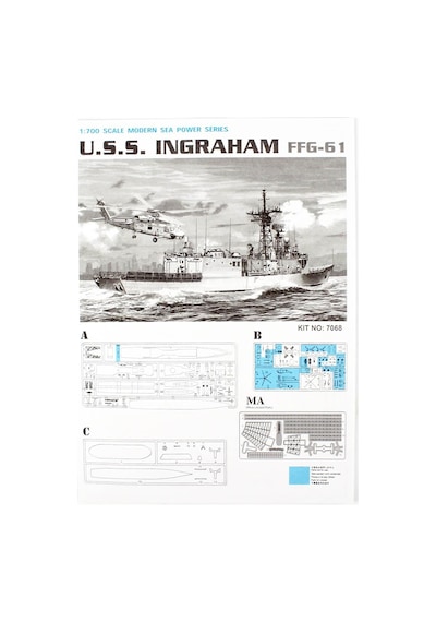 Dragon 7068 1/700 Ölçek, U.s.s. Ingraham Ffg-61, Klasik Tahrikli Füze Firkateyni Plastik Model Kiti