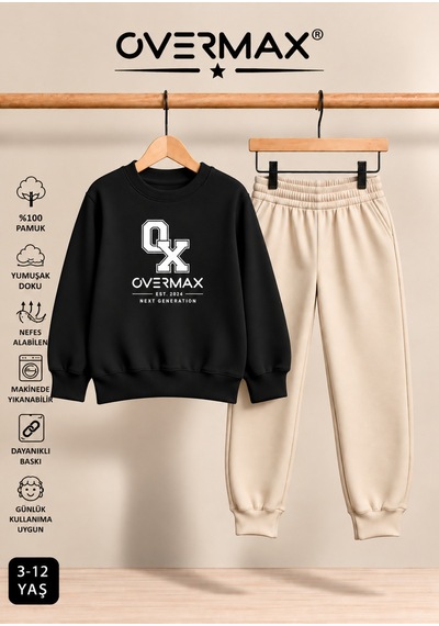 Overmax Baskılı Çocuk Sweatshirt & Eşofman Altı Takım 3-12 Yaş Siyah-bej - 920690286 Siyah-bej Overmax Baskılı Çocuk Sweatshirt & Eşofman Altı Takım 3-12 Yaş Siyah-bej - 920690286 Siyah-bej