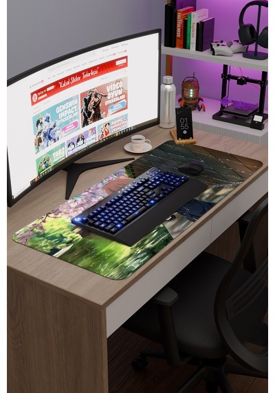 Koe No Katachi Kaymaz Dikişli Kauçuk Oyuncu Mousepad V4 - 90x40 Xxl Gaming Mouse Pad Fare Altlığı
