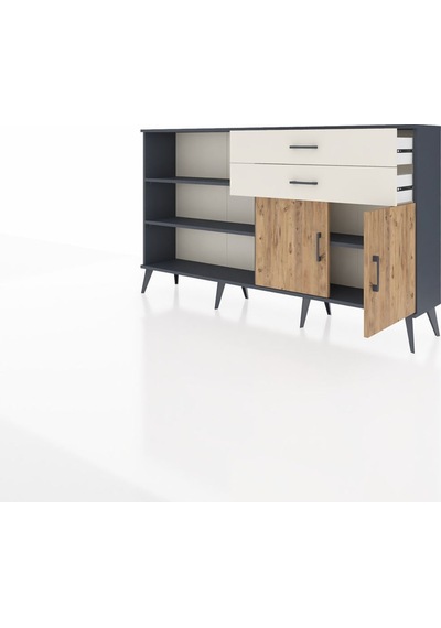 Arges Konsol 3 Raflı 2 Çekmeceli 2 Kapaklı 176x30x99 Antrasit-çam Antrasit-çam/aytaşı Arges Konsol 3 Raflı 2 Çekmeceli 2 Kapaklı 176x30x99 Antrasit-çam Antrasit-çam/aytaşı