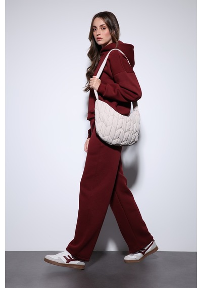 Antioch Kapüşonlu Sweatshirt Kadın Eşofman Takım Bordo