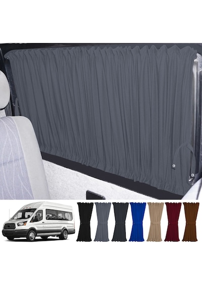 Pandami Ford Transit T18 7.nesil 2014-2023 Uyumlu Gri Raylı Oto Perde Takımı
