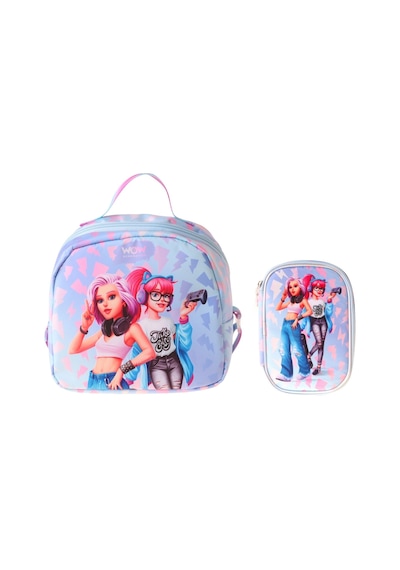 Wow Generation Kız Çocuk Cool Mavi - Pembe Thermo Beslenme Çantası Ve Kalemlik Seti - Setwg-w6040