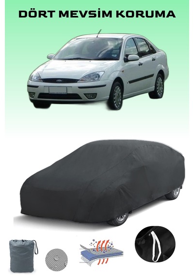 Siyah, Ford Focus 1 Sedan, Araba Brandası, Oto Örtüsü, Araba Çadırı Siyah