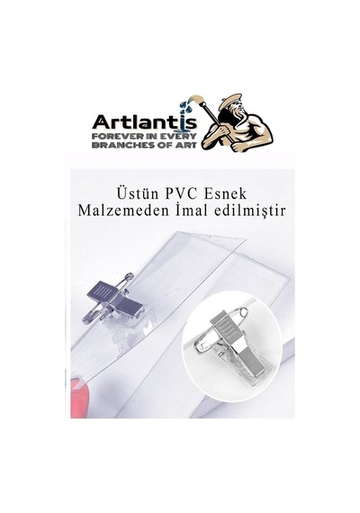 Artlantis Personel Şeffaf Yaka Kartı İğneli Ve Mandallı 25 Adet Pvc Yaka Kartlığı Kimlik Korumalı Büro Ofis Ok