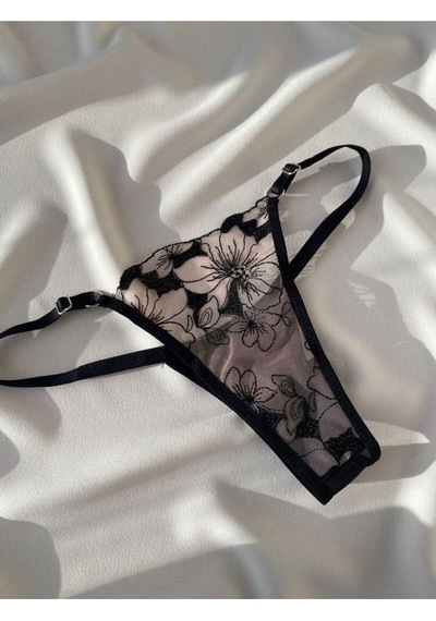 La Linaa Blackrose Kadın Çiçekli Bralet Takım-siyah Siyah