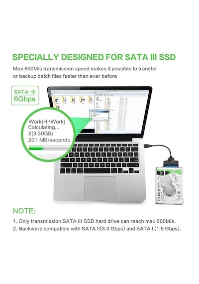 Usb 3.0 Yüksek Hızlı 2.5 Inç Sata Ssd Ve Hdd Harddisk Kablosu 0.25m