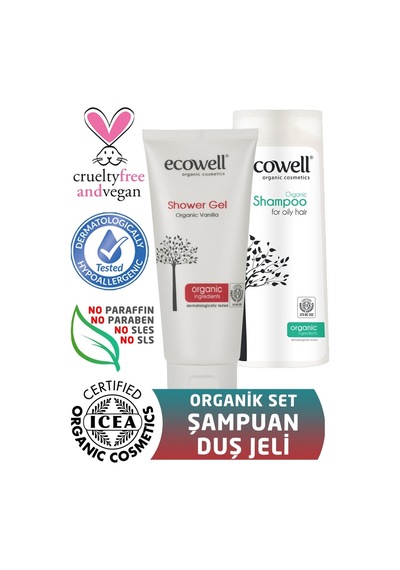 Ecowell Organik Şampuan 300 ML + Ecowell Organik Duş Jeli 200 ML