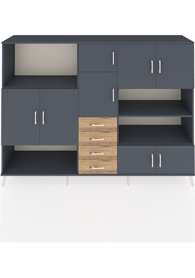 Hyperion Dolap 9 Raflı 4 Çekmeceli 8 Kapaklı 220x44x163 Antrasit- Antrasit-antrasit/çam Hyperion Dolap 9 Raflı 4 Çekmeceli 8 Kapaklı 220x44x163 Antrasit- Antrasit-antrasit/çam