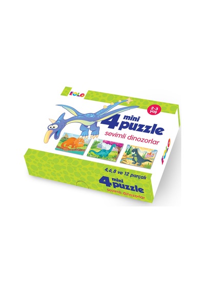 Çocuklar Için Puzzle Sevimli Dinozorlar 2-3 Yaş