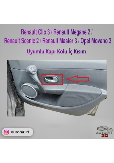 Renault Clio 3/renault Megane 2/renault Scenic 2/renault Master 3 /opel Movano 3 Uyumlu Kapı Kolu İç Renault Clio 3