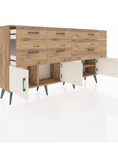 Arges Konsol Tek Raflı 6 Çekmeceli 4 Kapaklı 176x30x99 Çam-aytaşı/çam Aytası/atlas Çam - Atlas Çam Arges Konsol Tek Raflı 6 Çekmeceli 4 Kapaklı 176x30x99 Çam-aytaşı/çam Aytası/atlas Çam - Atlas Çam