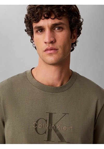 Calvin Klein Ss Hero Monologo Tee, Ldy Yeşil Erkek T-shirt