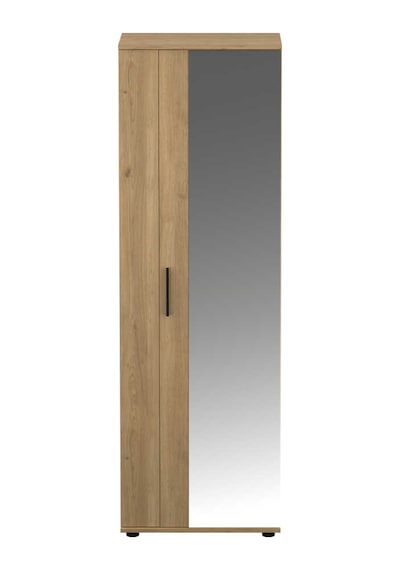 Porto 10 Bölmeli 2 Kapılı Aynalı Ayakkabılık - Florida Meşe 60x187x36 Cm