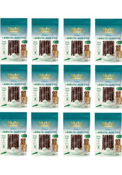 Nutri Canin Kuzu Eti Sargılı Kolajen Çubuk Tahılsız Köpek Et Ödülü 80 G X 12 Adet