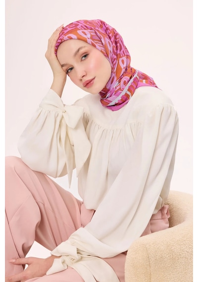 Silk Home Dört Mevsim Antik Motif Viskon Velora Eşarp 6420 Taba