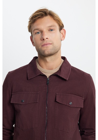 Ac&Co / Altınyıldız Classics Erkek Bordo Standart Fit Normal Kesim Pamuklu Yan Cep Gömlek Ceket Bordo Ac&Co / Altınyıldız Classics Erkek Bordo Standart Fit Normal Kesim Pamuklu Yan Cep Gömlek Ceket Bordo