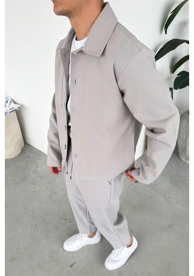 Taş Patch Detaylı Relaxed Fit Boxy Ceket Taş
