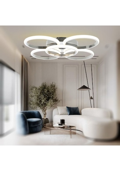 Tt304-4+1-kr-byr Tt Ayd. Beyaz Işık Krom Kaplama 5 Li Led Avize Krom