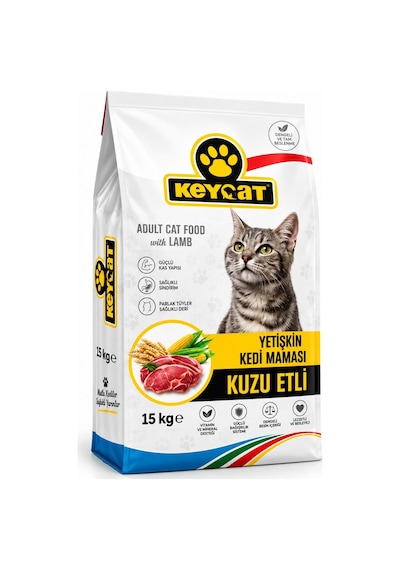 Keycat Lamb Adult Cat Kuzu Etli Yetişkin Kedi Maması 15 Kg