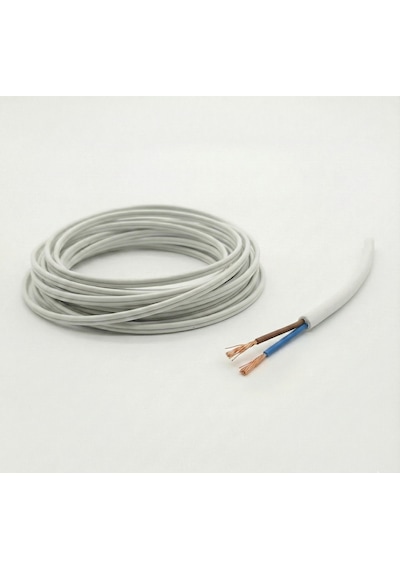 15 Metre 2x1.5 Cca Ttr Elektrik Uzatma Kablosu Çok Telli Beyaz 1