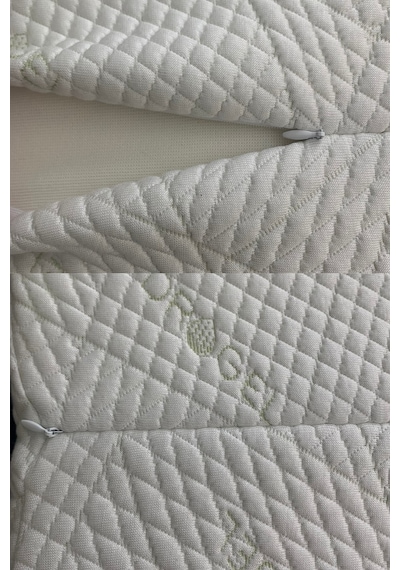 Rudu Hidrojel Hydrogel Kılıf, Bütün Visco Visko Medical Yastık 51x41x13-11cm 1350 Gr Omuz/boyun Destekli Beyaz - Yeşil