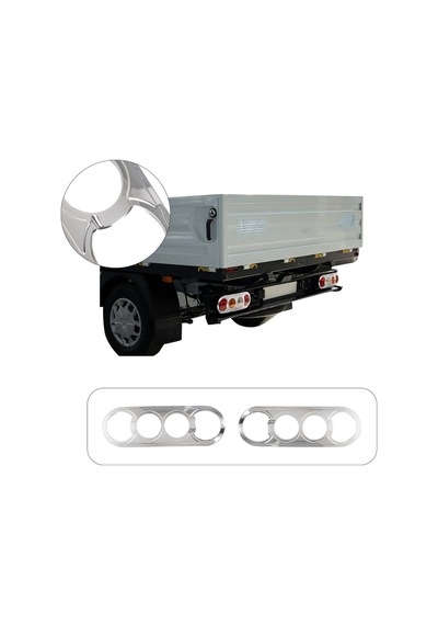 Ford Transit Kamyonet Uyumlu 2007-2019 Krom Stop Çerçevesi 2 Parça Paslanmaz Çelik