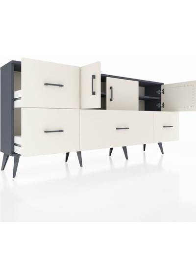Arges Konsol 4 Raflı 4 Çekmeceli 3 Kapaklı 176x30x83 Antrasit-aytaşı/aytaşı Aytaşı/aytaşı Arges Konsol 4 Raflı 4 Çekmeceli 3 Kapaklı 176x30x83 Antrasit-aytaşı/aytaşı Aytaşı/aytaşı