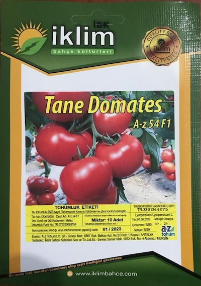 AZ Tohum Domates Tohumu AZ 54 F1 Sırık Tane Domates 10 Adet Tohumluk