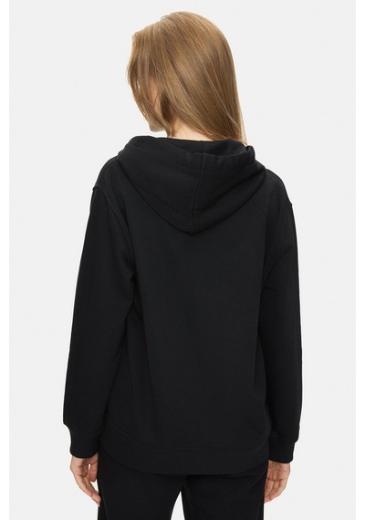 Ucla Vıvıana Siyah Kapüşonlu Baskılı Fermuarlı Standard Fit Kadın Sweatshirt Siyah