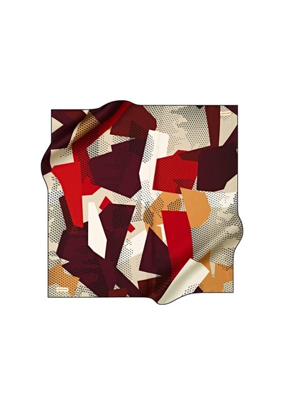 Pierre Cardin 90x90 P.c Polyester Tivil Bej-kırmızı-bordo Bej-kırmızı-bordo