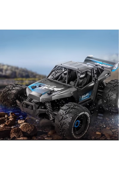 Oyuncak Uzaktan Kumandalı Metal Gövde 50 Km Hız Yapan 4x4 Off-road Arazi Aracı Şarjlı 1400 Mah Mavi