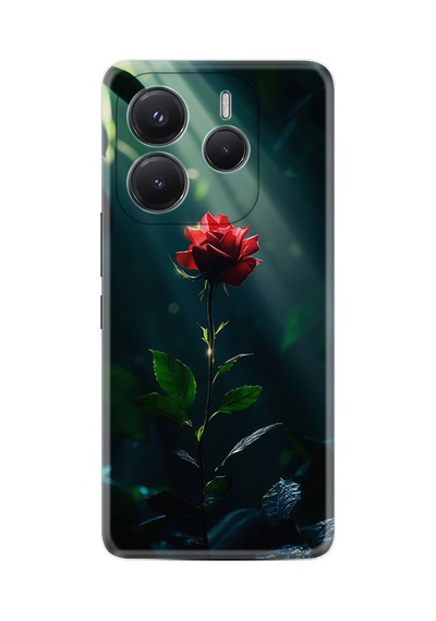 Xiaomi Redmi Note 14 4g Kılıf Limited Resimli Kırmızı Gül 227