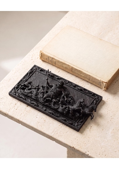 Poseidon Duvar Heykeli 3d Rölyef Tablo Antik Yunan Mitolojisi Barok Tasarım Mat Siyah 25 Cm Salon Ofis Duvar Dekoru Yeni Ev Hediyesi 25cm