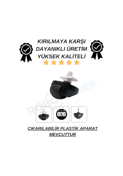 Roborock Q7 Max, Q7 Max Plus Uyumlu Siyah Yedek Tekerlek