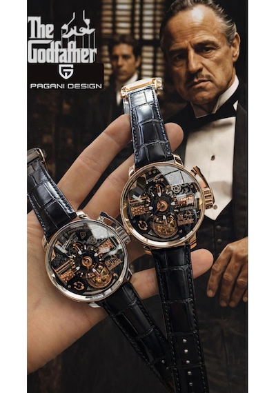 Pagani Design Jacob & Co Opera Godfather Temalı Otomatik Mekanik Lüks Erkek Kol Saati Rose Gold Diğer