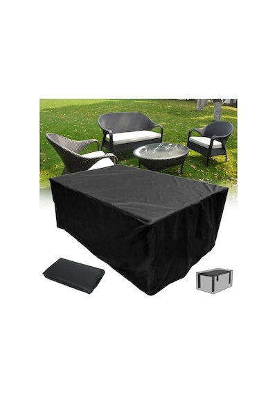 Siyah Bahçe Mobilya Koruma Örtüsü Branda 160x100x80 Cm-santimetre, Su Geçirmez, Güneşten Korur Siyah