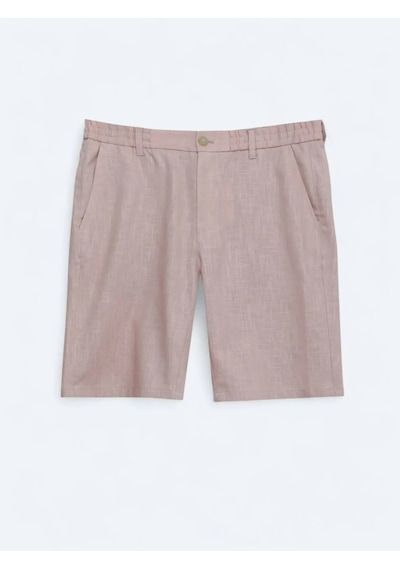 Kip Somon Dokuma Jogging Fit Casual Pamuk Karışımlı Bermuda Somon