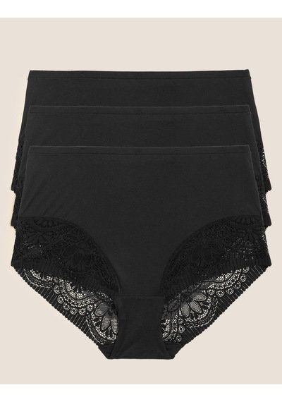 Marks & Spencer 3'lü Body Soft Full Brief Külot Seti T61005015F Siyah