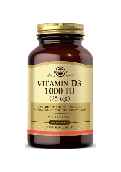 Solgar Vitamin D3 1000 Iu 25 Μg 100 Yumuşak Jelatin Kapsül