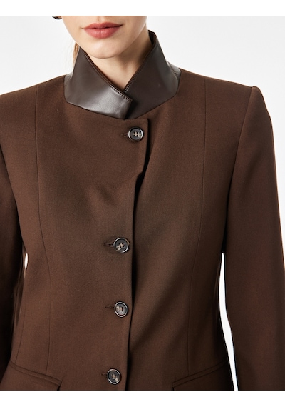 Koton Viskon Karışımlı Uzun Kollu Suni Deri Yaka Slim Fit Ceket Kahverengi 7wak50014pw Kahve Koton Viskon Karışımlı Uzun Kollu Suni Deri Yaka Slim Fit Ceket Kahverengi 7wak50014pw Kahve