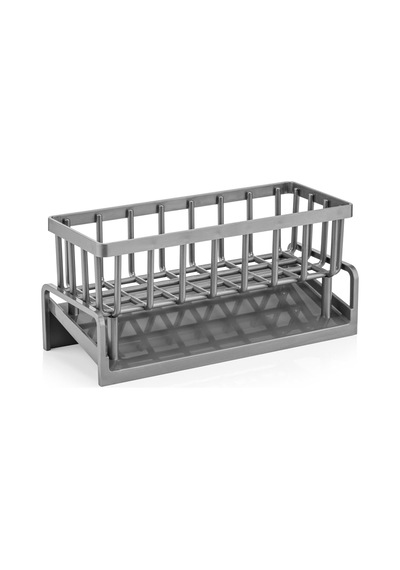 Lavabo Organizeri Tezgah Üstü Abs Plastik Mutfak Organizer Banyo Düzenleyici Evye Üstü Süngerlik Sabunluk Organizer Su Hazneli Gri Raf Metalik Gri Çok Renkli 59608258