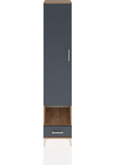 Hyperion Dolap 4 Raflı Tek Çekmeceli Tek Askılı 44x44x221 Çam-antrasit Atlas Çam