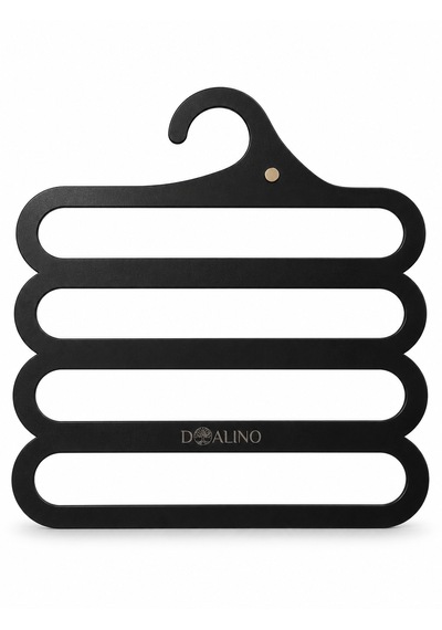 Doalino Ahşap Eşarp Ve Şal Askısı 4 Katlı Mıknatıslı Dolap Içi Düzenleyici Siyah