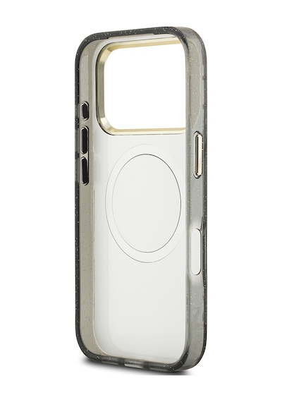Apple Uyumlu iPhone 17 Pro Kılıf Guess Lisanslı M-safeli Simli Çiçek Desenli Metal Kamera Çerçeveli Kapak Siyah Siyah